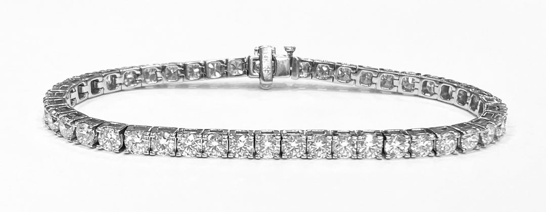 Diamond 14K White Gold Tennis Bracelet 7.82 Carats