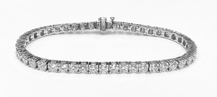 Diamond 14K White Gold Tennis Bracelet 7.82 Carats