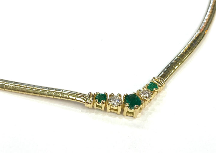 Emerald Diamond 14K Yellow Gold Necklace