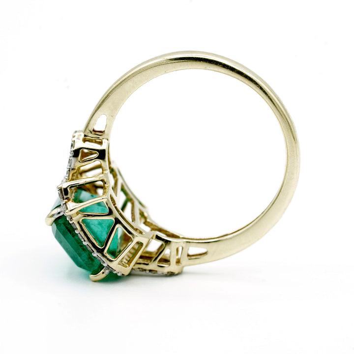 Emerald Diamond 14K Yellow Gold Ring