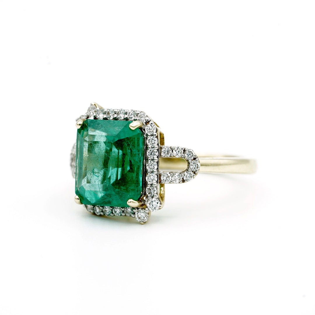 Emerald Diamond 14K Yellow Gold Ring