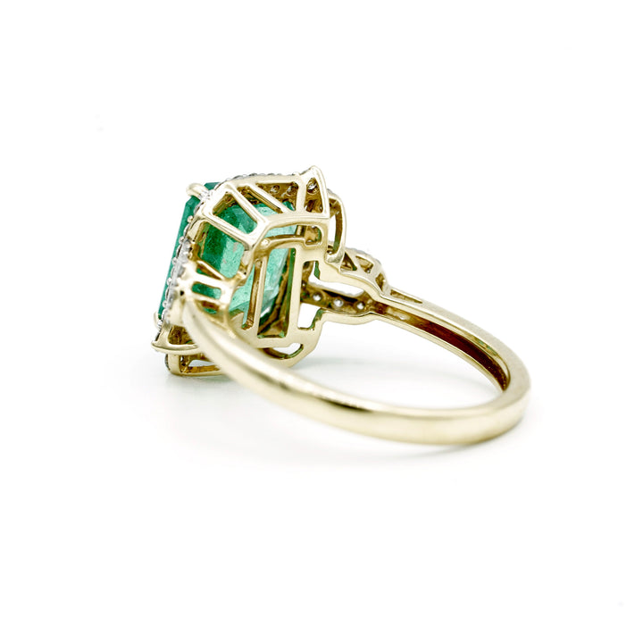 Emerald Diamond 14K Yellow Gold Ring