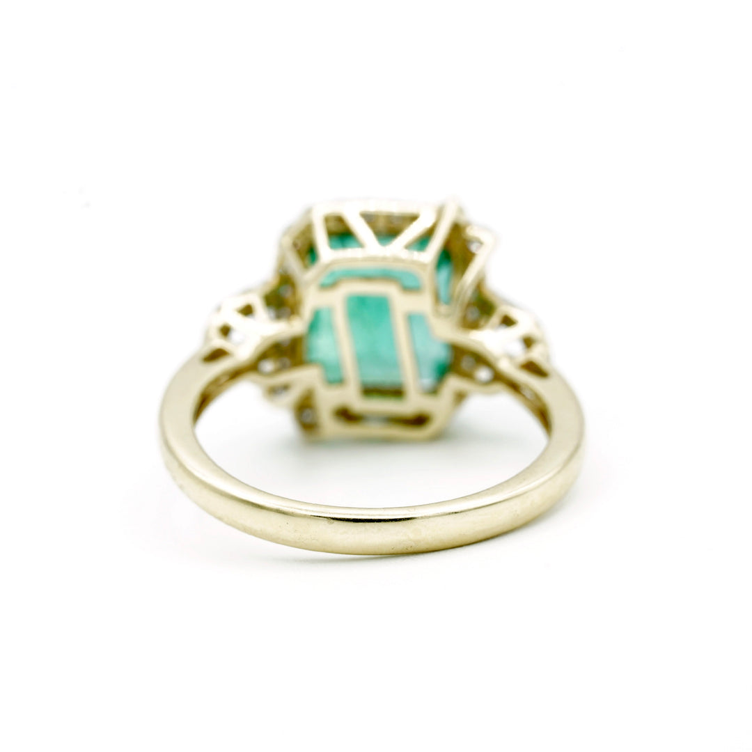 Emerald Diamond 14K Yellow Gold Ring