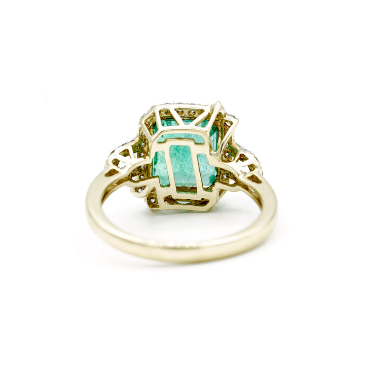 Emerald Diamond 14K Yellow Gold Ring