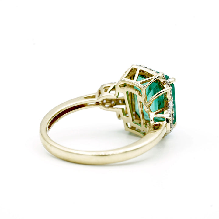 Emerald Diamond 14K Yellow Gold Ring