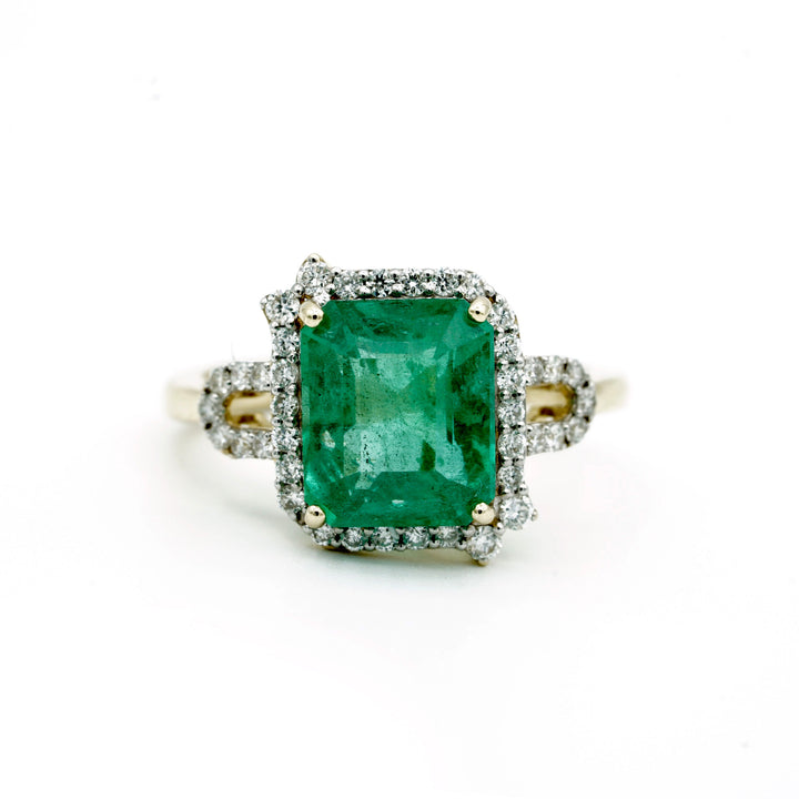 Emerald Diamond 14K Yellow Gold Ring