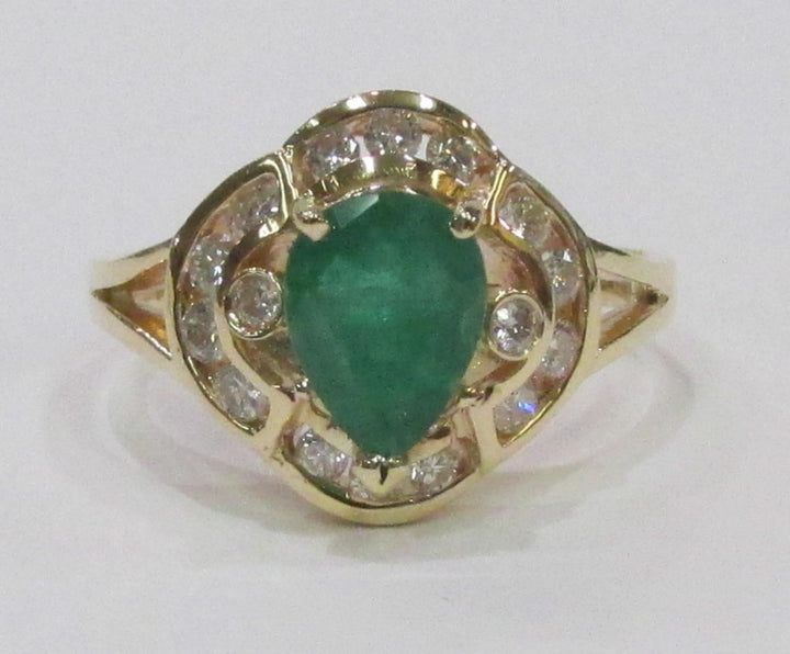 Emerald Diamond 14K Yellow Gold Ring