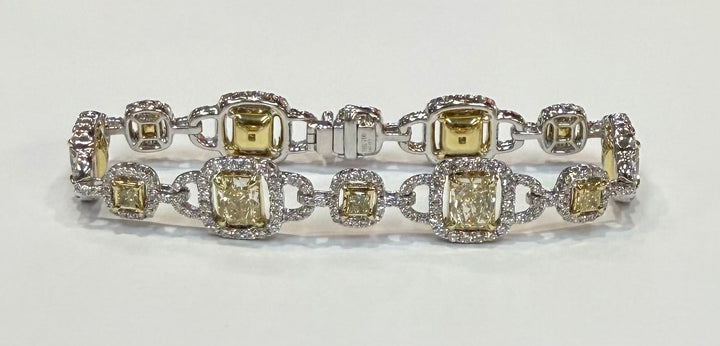 Fancy Yellow & Colorless Diamond 18K White & Yellow Gold Bracelet