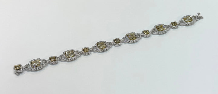 Fancy Yellow & Colorless Diamond 18K White & Yellow Gold Bracelet