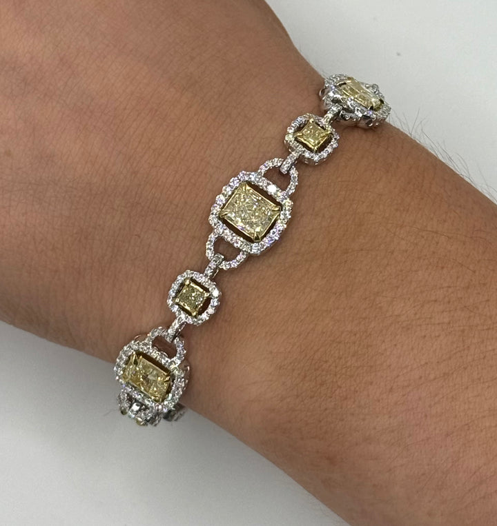Fancy Yellow & Colorless Diamond 18K White & Yellow Gold Bracelet