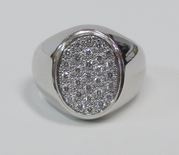 Gents Pave Diamond 18K White Gold Ring