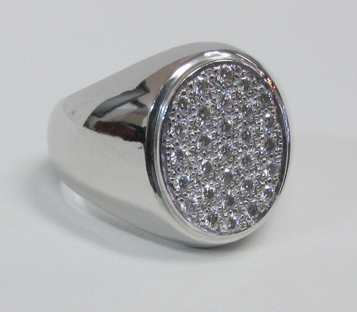 Gents Pave Diamond 18K White Gold Ring