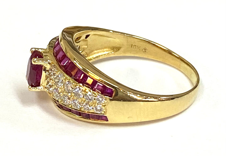 H. Stern Ruby Diamond 18K Yellow Gold Band Ring