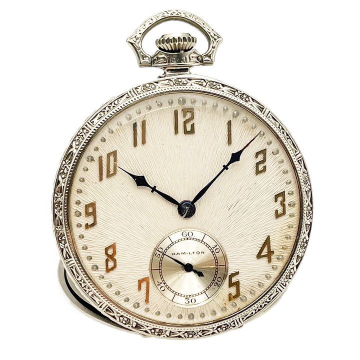 Hamilton 14K White Gold Vintage Pocket Watch