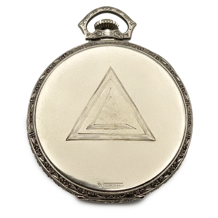 Hamilton 14K White Gold Vintage Pocket Watch