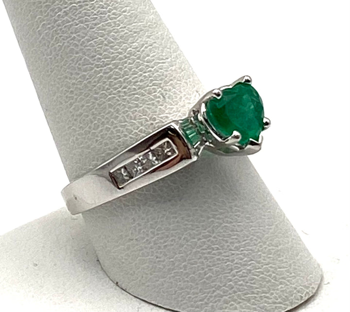 Emerald Diamond Platinum Ring