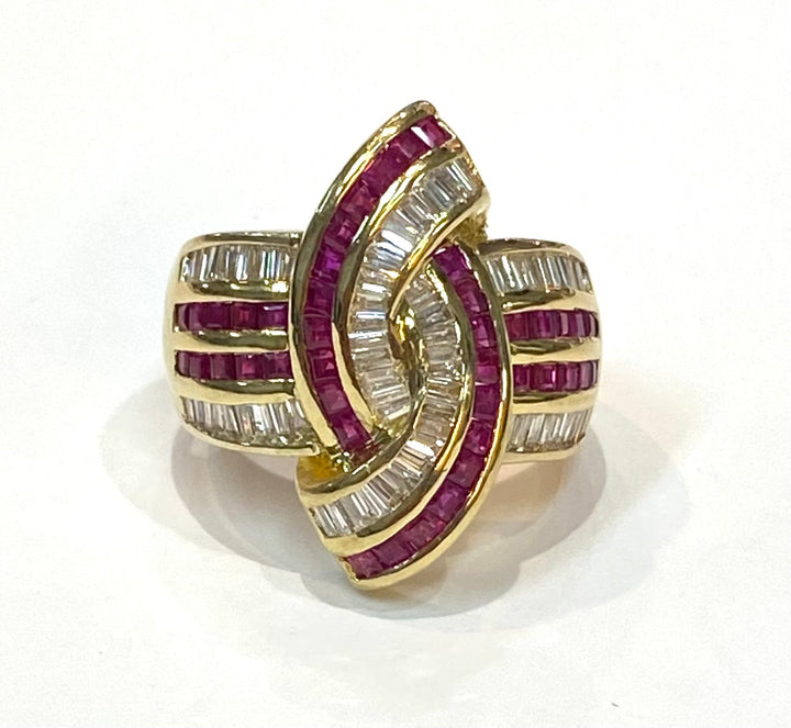 Ruby Diamond 18K YG Cocktail Ring