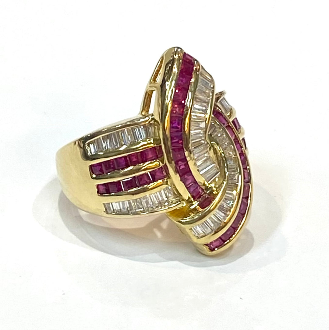 Ruby Diamond 18K YG Cocktail Ring