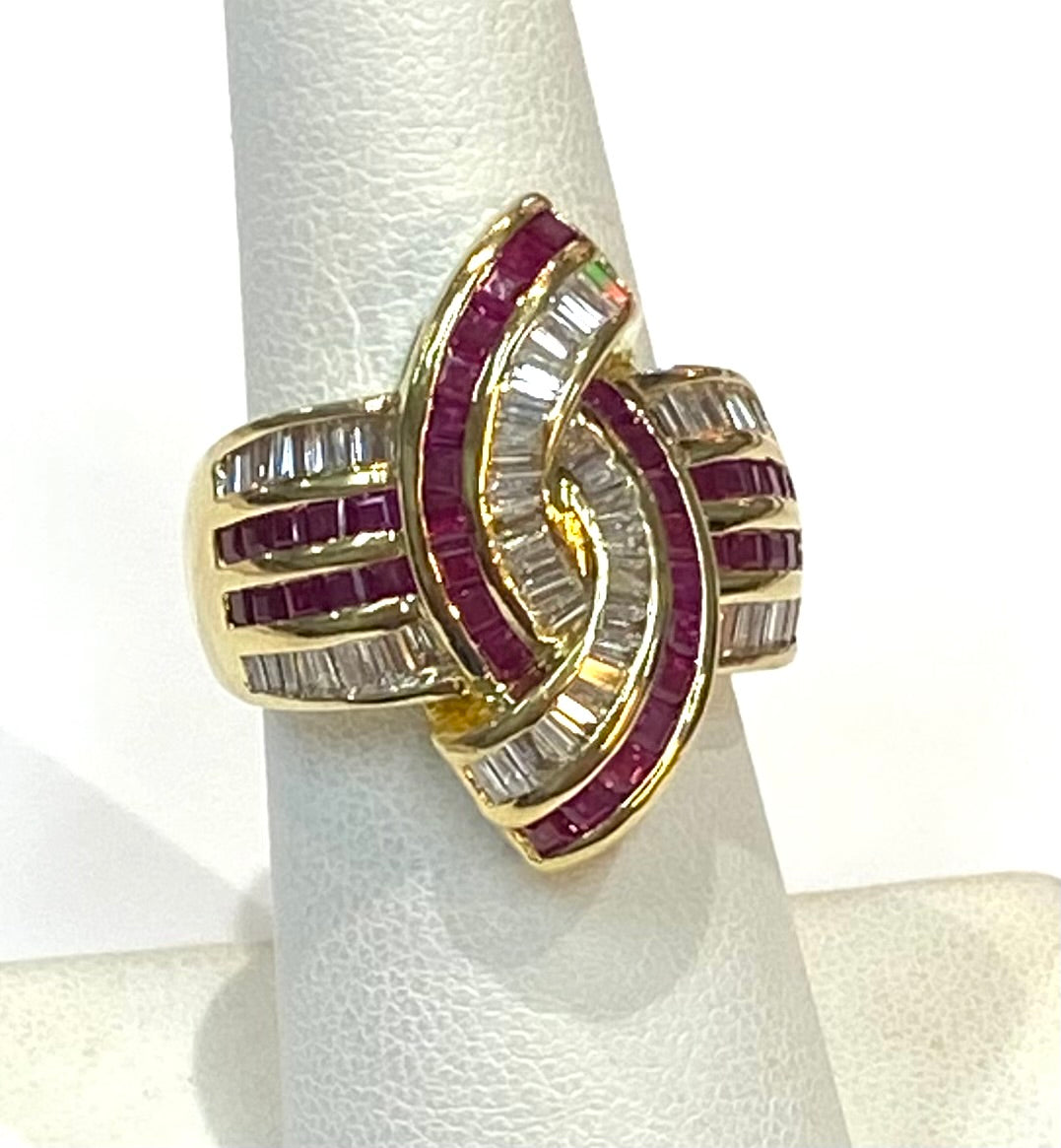 Ruby Diamond 18K YG Cocktail Ring