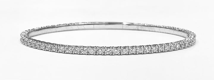 Diamond 14K WG Flexible Bangle Bracelet