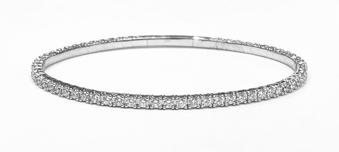 Diamond 14K WG Flexible Bangle Bracelet