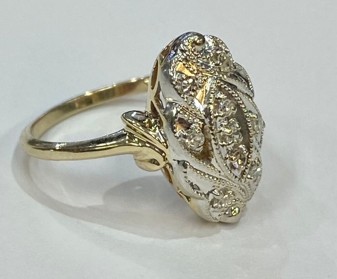 Vintage Diamond 14K Yellow Gold Ring