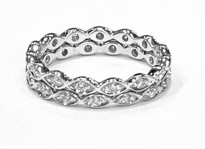 Diamond 14K White Gold Wedding Band Set