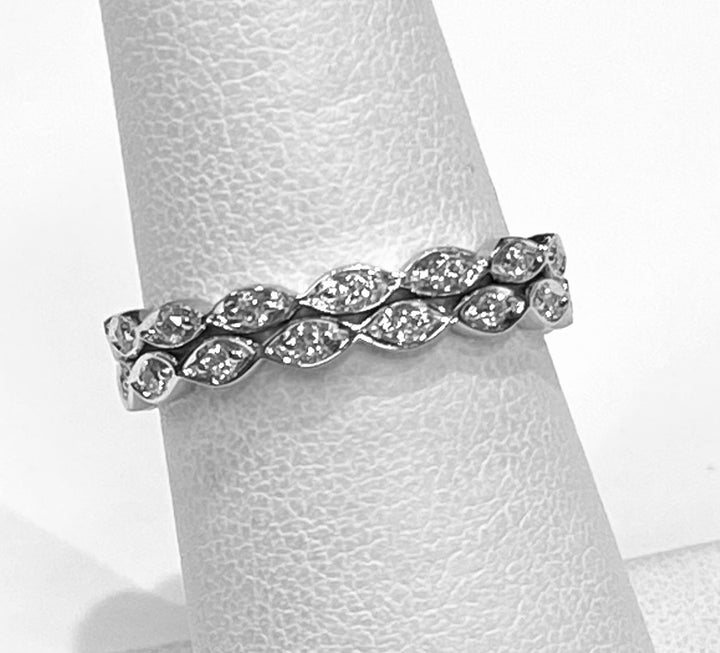 Diamond 14K White Gold Wedding Band Set