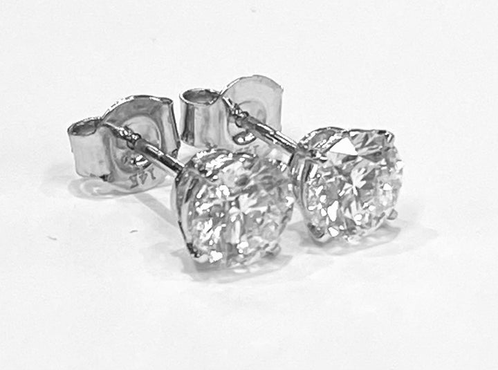 1.47 Carat VS1 E Lab Grown Diamond 14K WG Studs