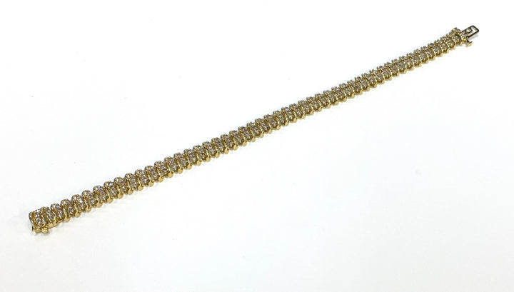 Diamond 10K Yellow Gold S Link Design Bracelet