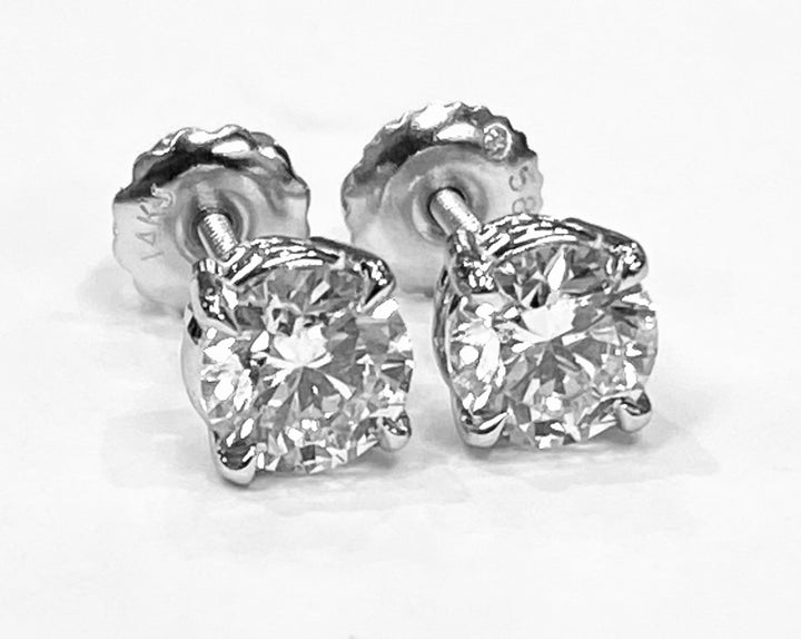 1.42 Carat SI1 H TW Diamond Studs 14K WG