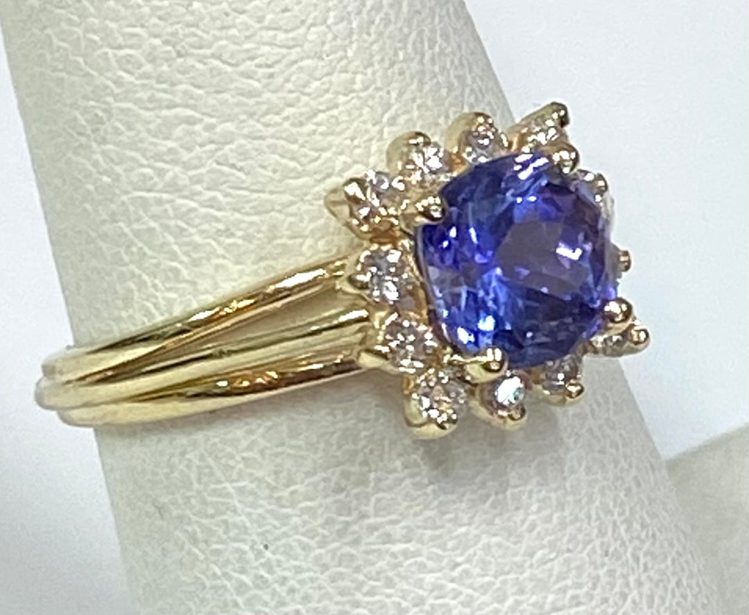 Tanzanite Diamond 14K Yellow Gold Ring