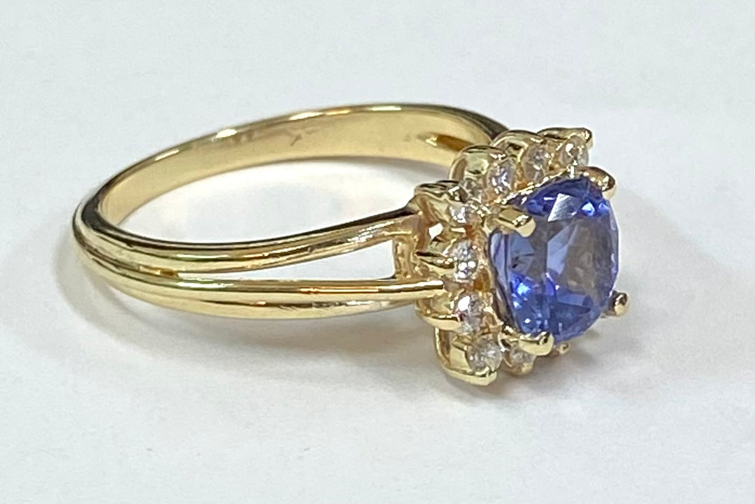 Tanzanite Diamond 14K Yellow Gold Ring