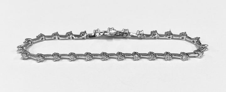 Diamond 14K White Gold Bar Link Bracelet