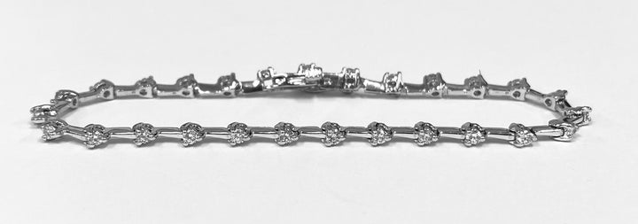 Diamond 14K White Gold Bar Link Bracelet