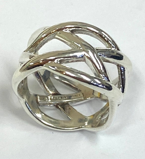 Tiffany & Co. Weave Design Sterling Silver Band