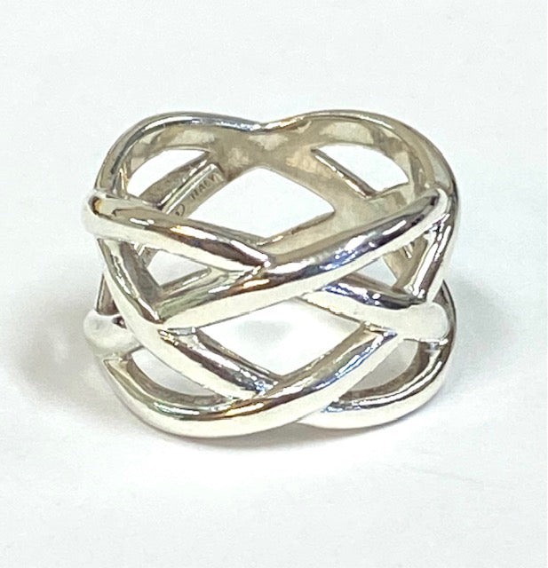 Tiffany & Co. Weave Design Sterling Silver Band