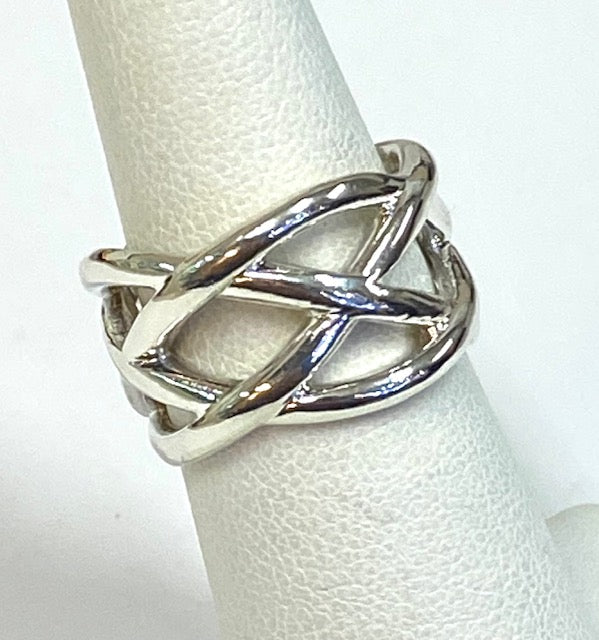 Tiffany & Co. Weave Design Sterling Silver Band