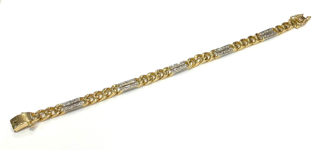 Diamond 18K Yellow Gold Link Bracelet