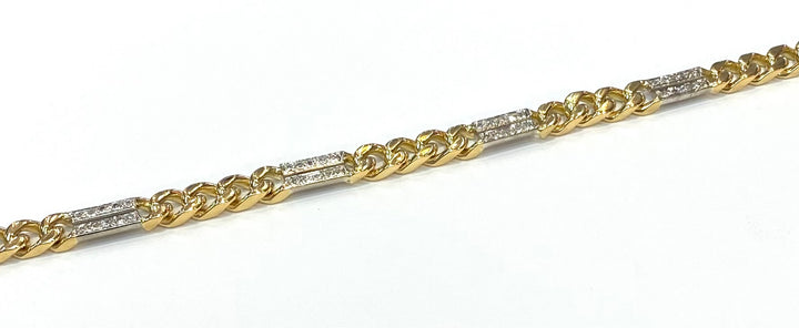 Diamond 18K Yellow Gold Link Bracelet