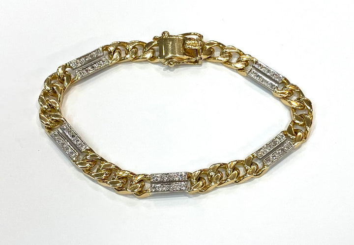 Diamond 18K Yellow Gold Link Bracelet