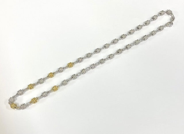 18K Yellow Gold & Sterling Silver Necklace