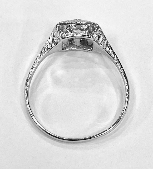 Art Deco Diamond 18K White Gold Ring