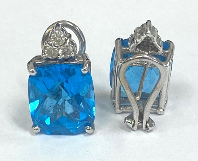 London Blue Topaz Diamond 14K White Gold Suite