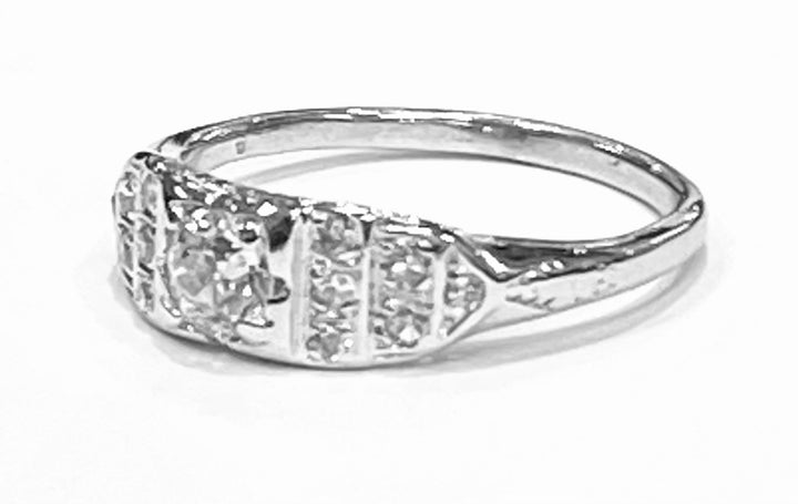 Art Deco Diamond 14K White Gold Ring