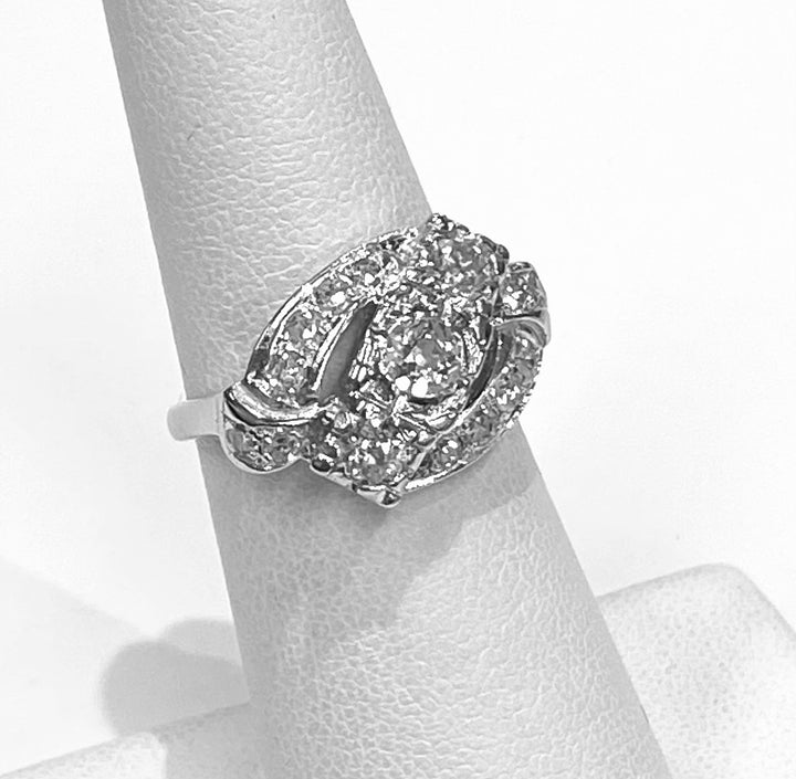 Antique Diamond 14K White Gold Ring