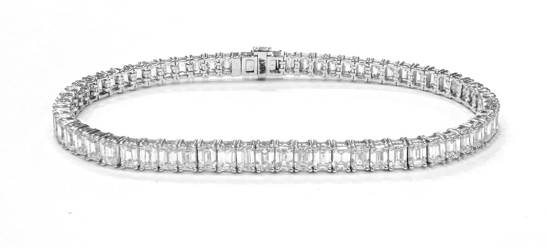Lab Grown Diamond 14K White Gold Bracelet 9.83 Carats