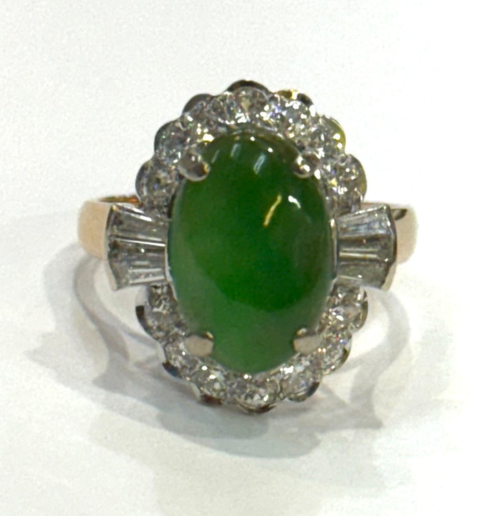 Jade Diamond 14K WG & YG Ring