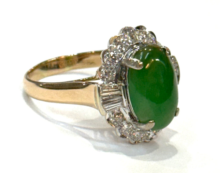 Jade Diamond 14K WG & YG Ring