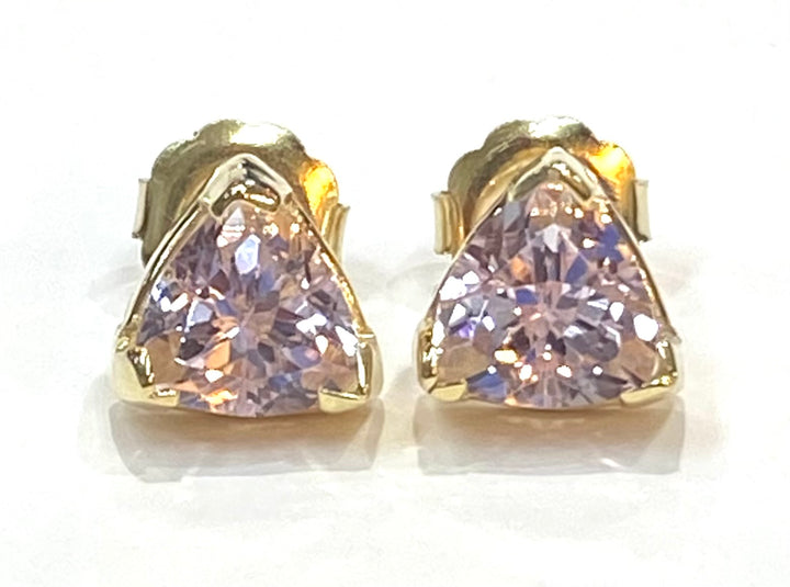 Kunzite 14K Yellow Gold Stud Earrings